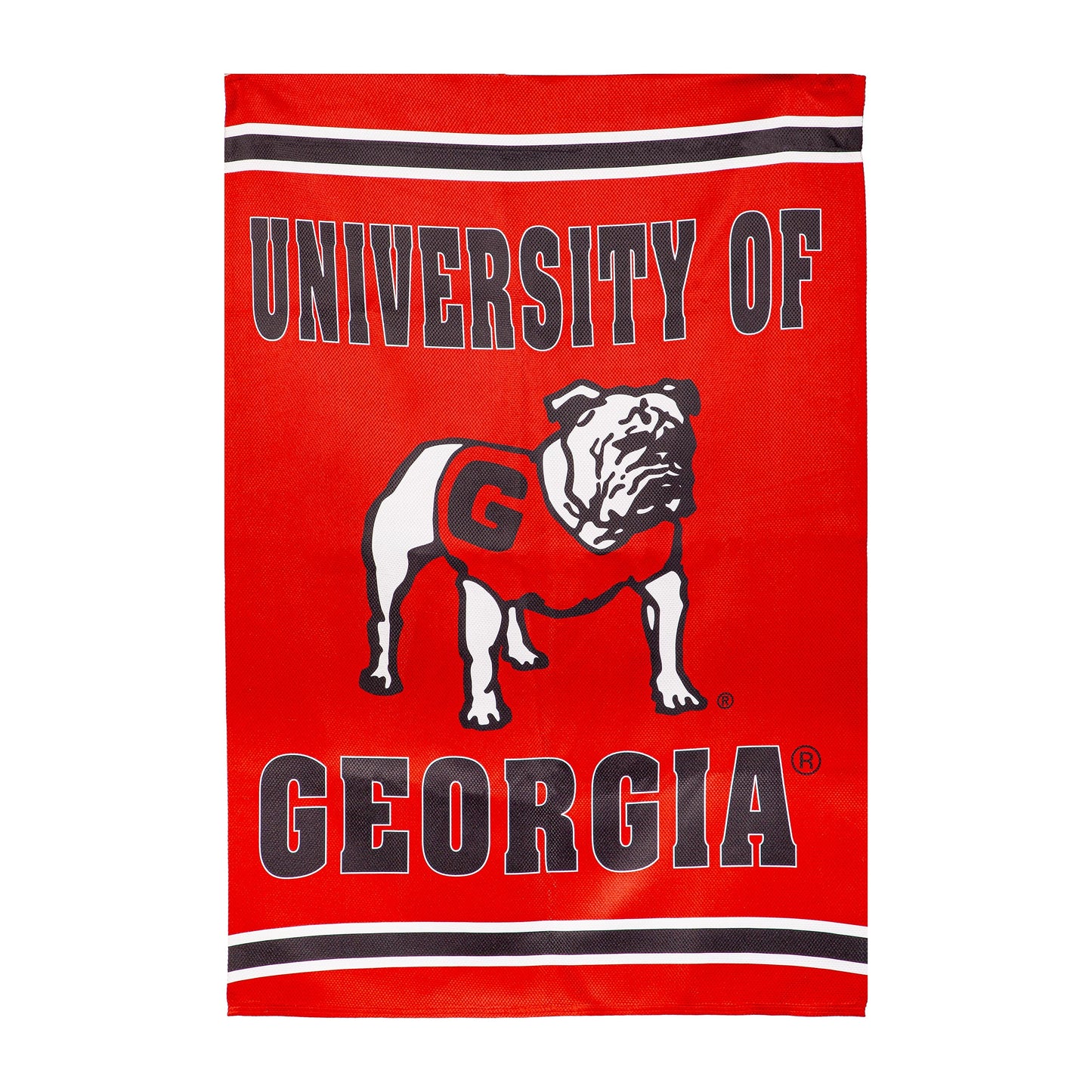 University of Georgia Alternate Bulldog Logo Embossed Suede House Flag