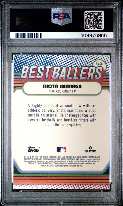 Graded 2024 Topps Bowmans Best Shota Imanaga #BB28 Best Ballers Rookie RC Baseball Card PSA 9 Mint