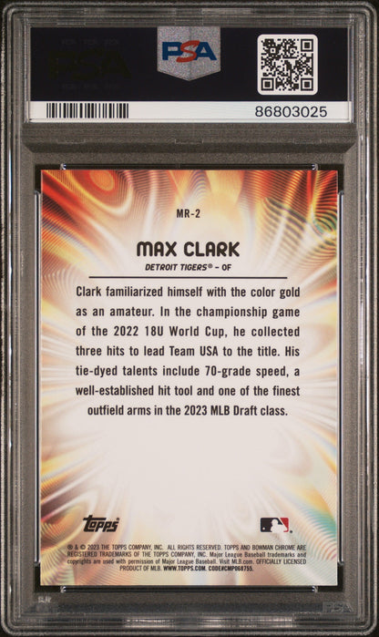 Graded 2023 Topps Bowman Draft Max Clark #MR2 Mood Ring Rookie RC Baseball Card PSA 10 Gem Mint