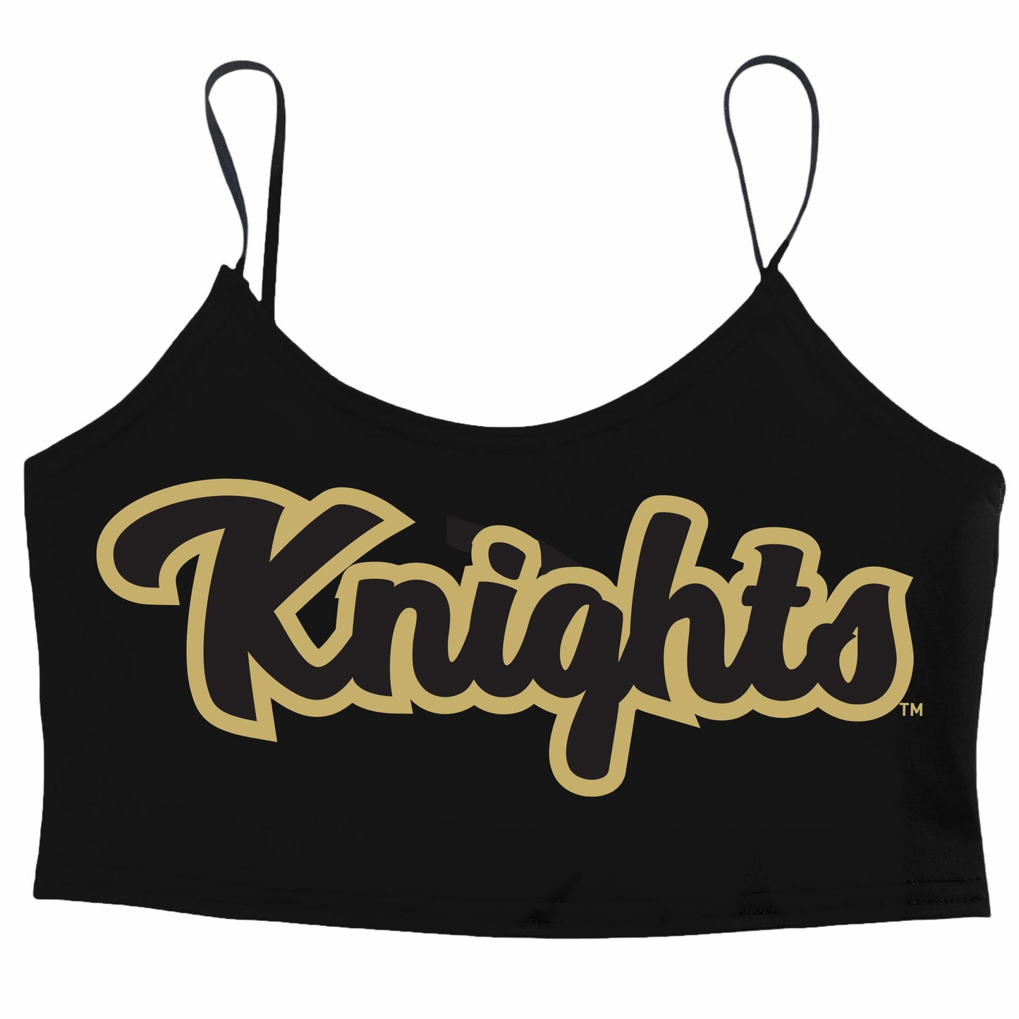 UCF Knights Cursive Outline Black Spaghetti Tank