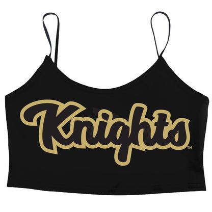 UCF Knights Cursive Outline Black Spaghetti Tank
