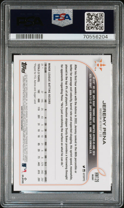 Graded 2022 Topps Holiday Jeremy Pena #HW129 Rookie RC Baseball Card PSA 10 Gem Mint