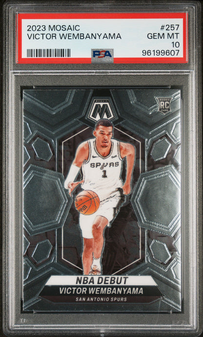 Graded 2023 Panini Mosaic Victor Wembanyama #257 Rookie RC Basketball Card PSA 10 Gem Mint