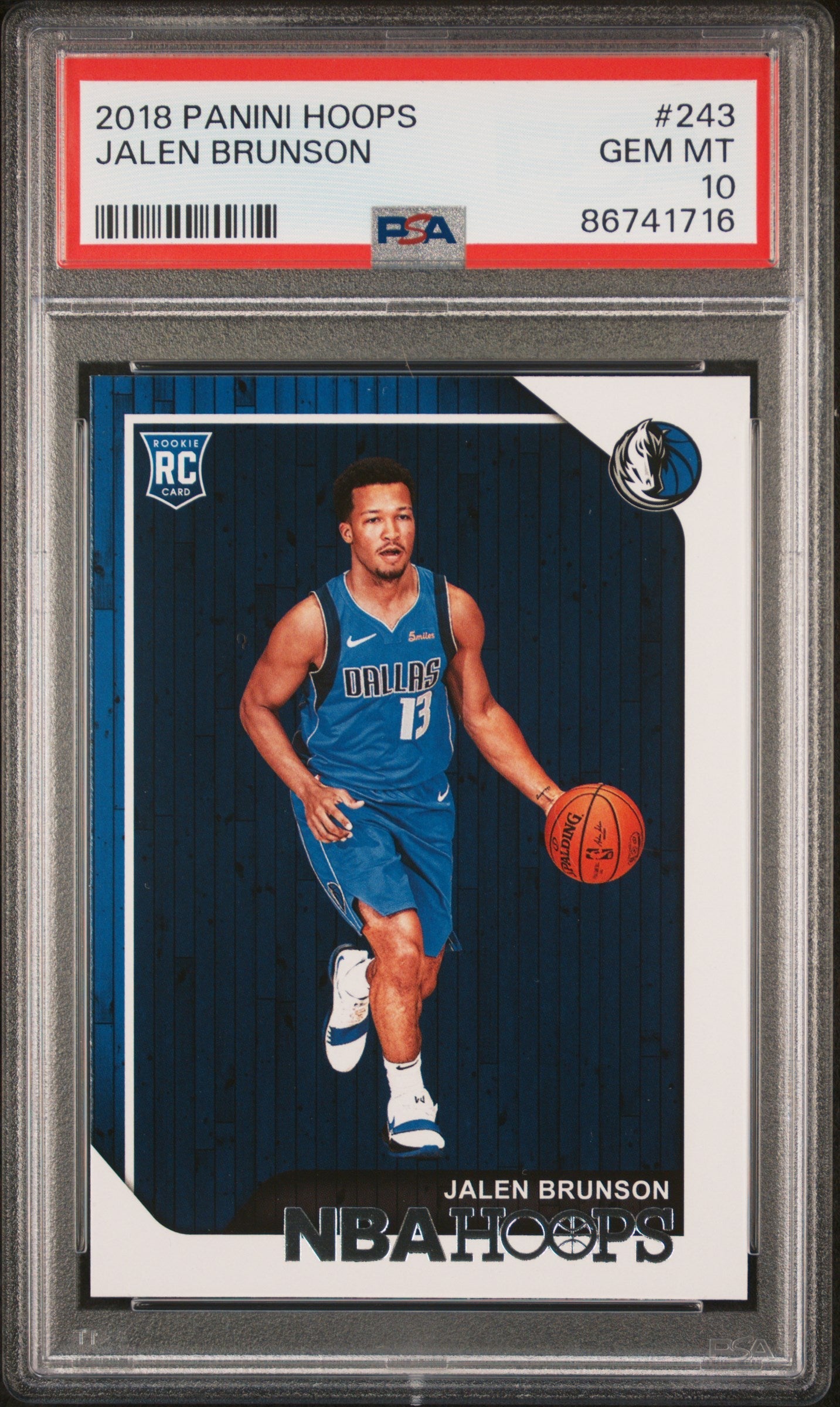 Graded 2018 Panini Hoops Jalen Brunson #243 Rookie RC Basketball Card PSA 10 Gem Mint