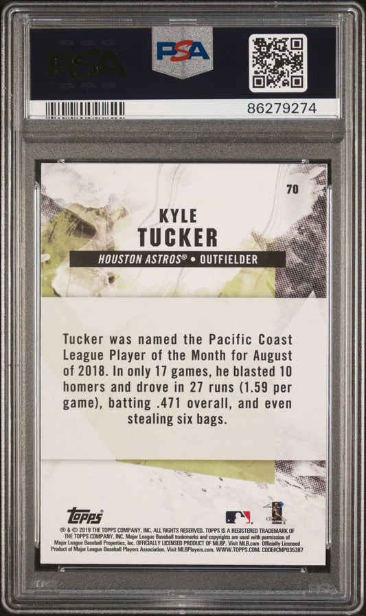Graded 2019 Topps Fire Kyle Tucker #70 Flame Rookie RC Baseball Card PSA 10 Gem Mint