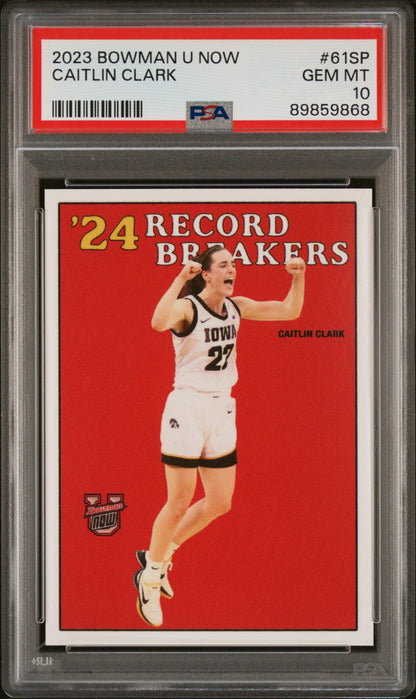 Graded 2023 Topps Bowman U Now Caitlin Clark #61SP Rookie RC Basketball Card PSA 10 Gem Mint