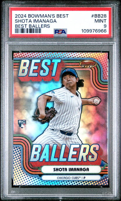 Graded 2024 Topps Bowmans Best Shota Imanaga #BB28 Best Ballers Rookie RC Baseball Card PSA 9 Mint