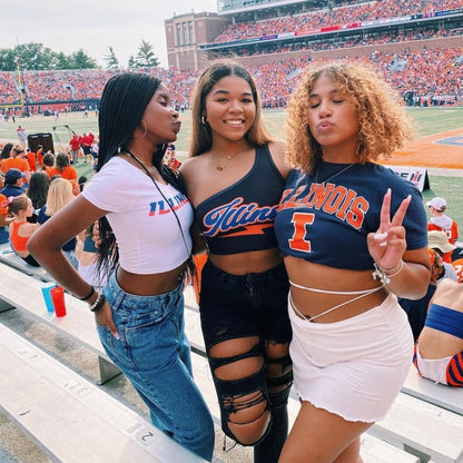 Illinois Fighting Illini Lightning One Shoulder Top