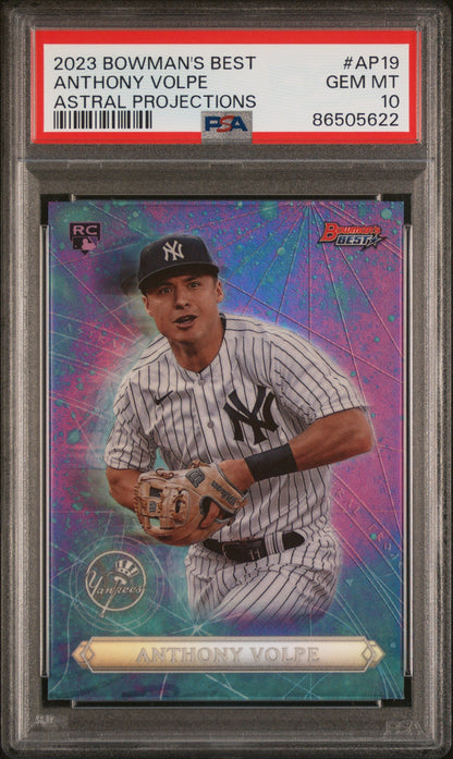 Graded 2023 Topps Bowmans Best Anthony Volpe #AP19 Astral Projections Rookie RC Baseball Card PSA 10 Gem Mint