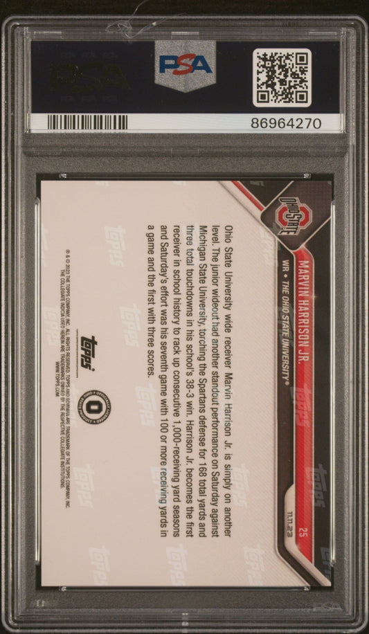 Graded 2023 Topps Bowman U Now Marvin Harrison Jr #25 Rookie RC Football Card PSA 10 Gem Mint