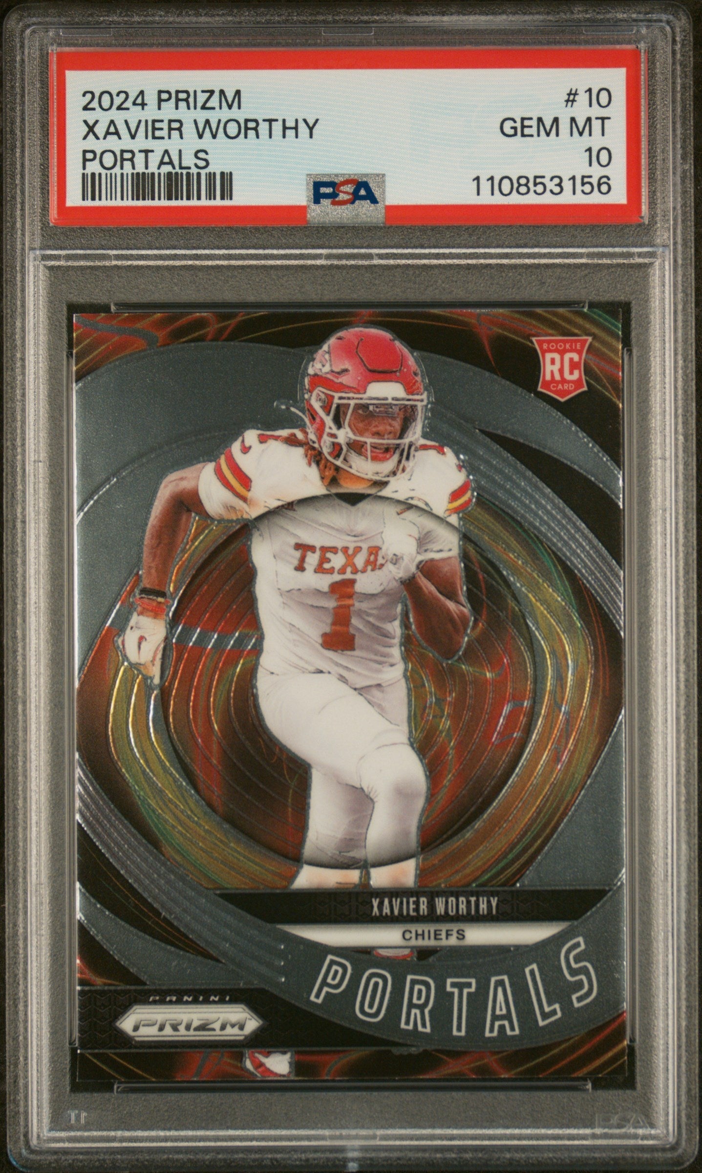 Graded 2024 Panini Prizm Xavier Worthy #10 Portals Rookie RC Football Card PSA 10 Gem Mint