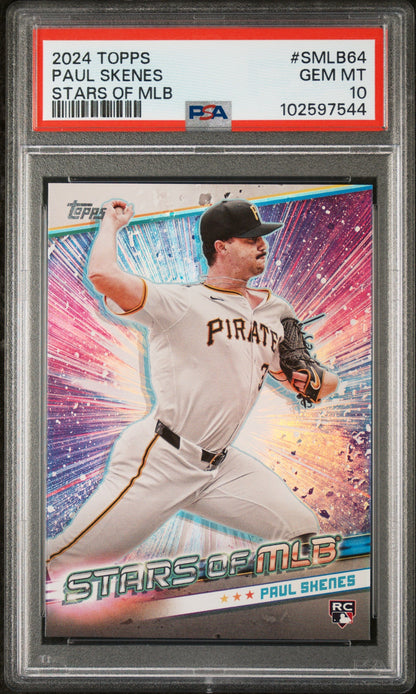 Graded 2024 Topps Paul Skenes #SMLB64 Stars of MLB Rookie RC Baseball Card PSA 10 Gem Mint