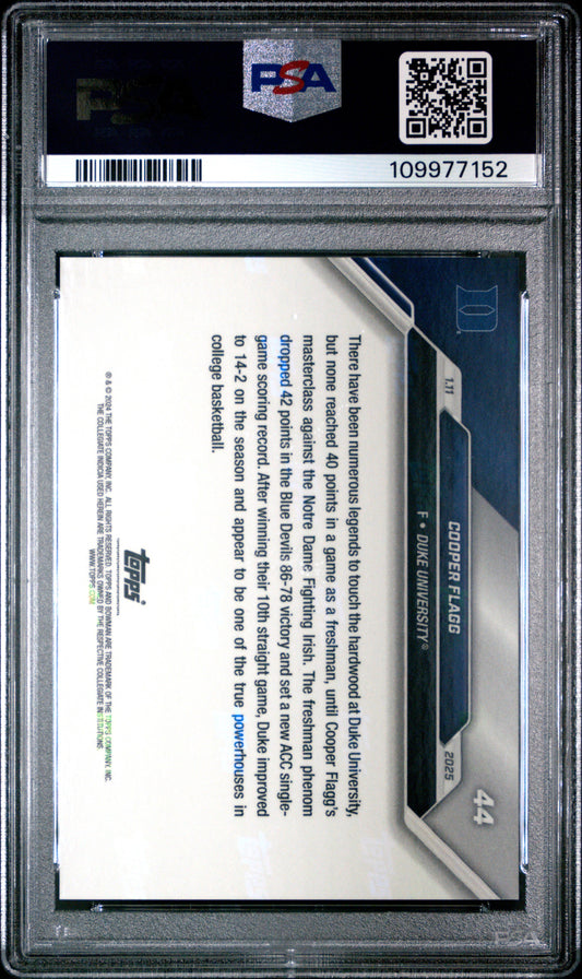 Graded 2024 Topps Bowman U Now Cooper Flagg #44 Rookie RC Basketball Card PSA 10 Gem Mint