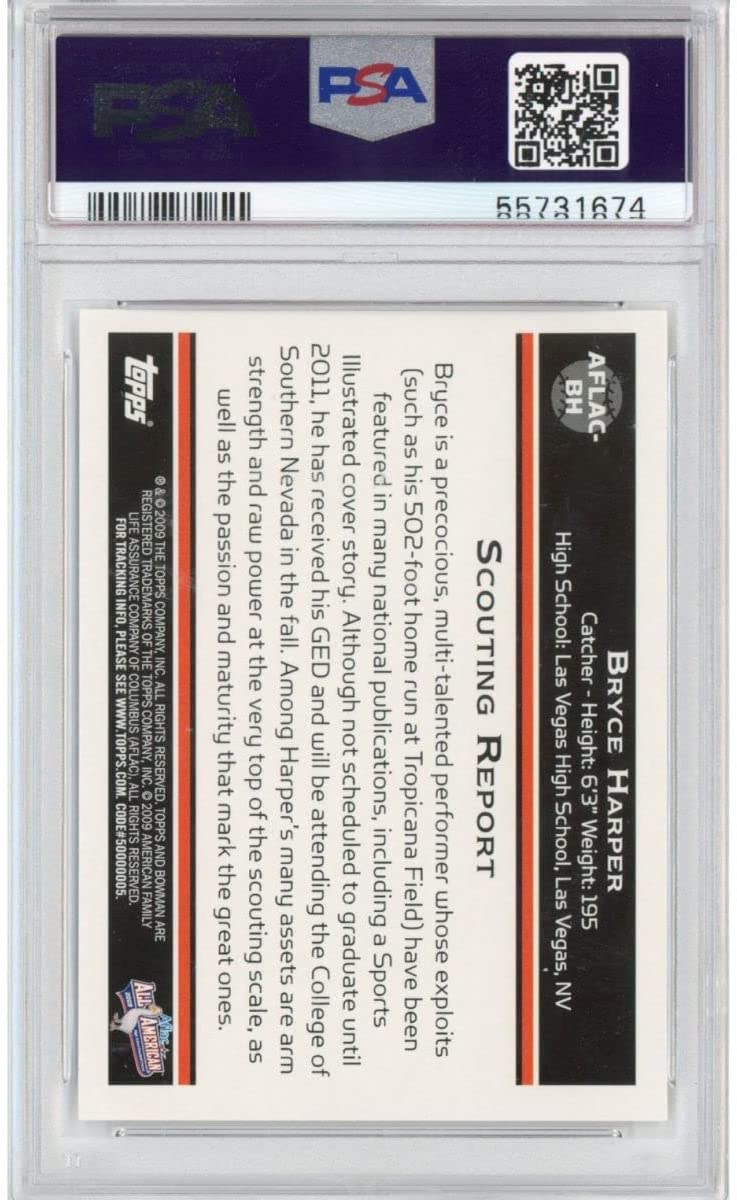 Graded 2009 Bowman Aflac Bryce Harper #BH Rookie RC Baseball Card PSA 10 Gem Mint