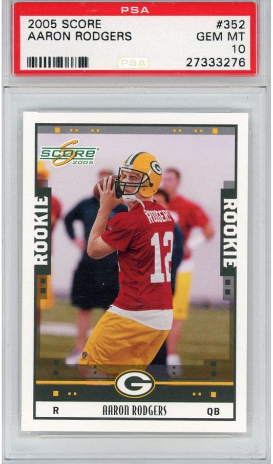Graded 2005 Score Aaron Rodgers #352 Rookie RC Football Card PSA 10 Gem Mint