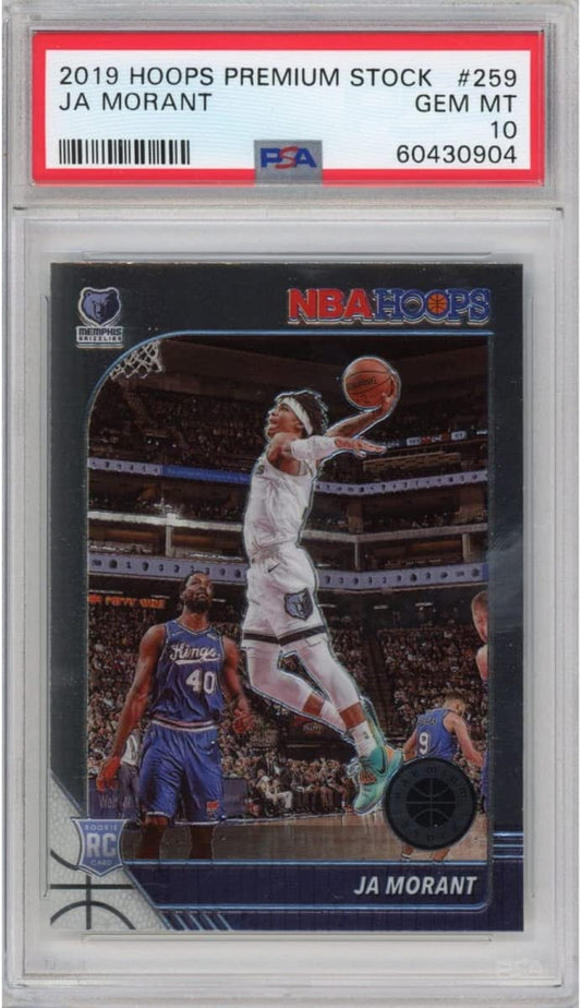 Graded 2019-20 NBA Hoops Premium Stock Ja Morant #259 Rookie RC Basketball Card PSA 10 Gem Mint