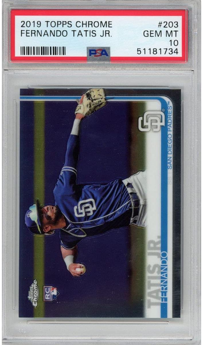 Graded 2019 Topps Chrome Fernando Tatis Jr. #203 Rookie RC Baseball Card PSA 10 Gem Mint