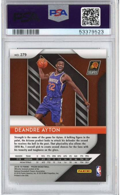 Graded 2018-19 Panini Prizm Deandre Ayton #279 Rookie RC Basketball Card PSA 10 Gem Mint