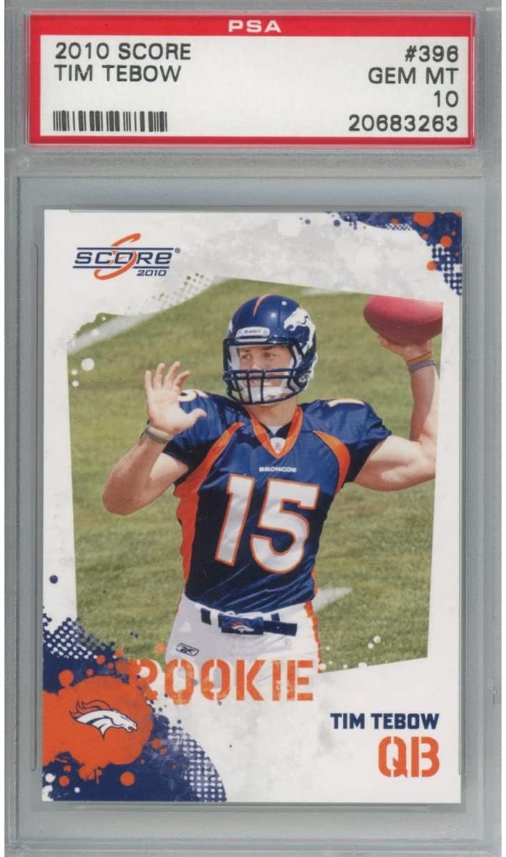 Graded 2010 Score Tim Tebow #396 Rookie RC Football Card PSA 10 Gem Mint