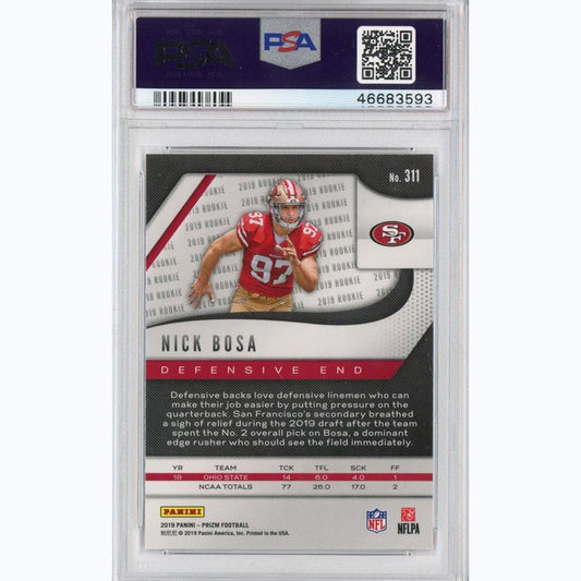 Graded 2019 Panini Prizm Nick Bosa #311 Rookie RC Football Card PSA 10 Gem Mint