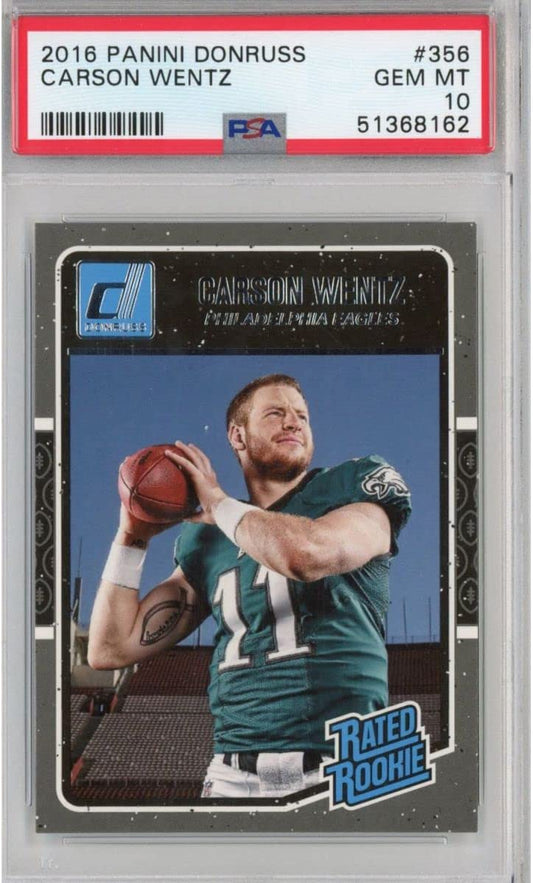 Graded 2016 Panini Donruss Carson Wentz #356 Rookie RC Football Card PSA 10 Gem Mint