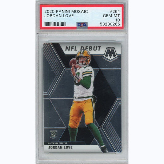 Graded 2020 Panini Mosaic Jordan Love #264 Rookie RC Football Card PSA 10 Gem Mint