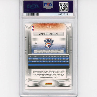 Graded 2009-10 Panini Prestige James Harden #203 Rookie RC Basketball Card PSA 10 Gem Mint