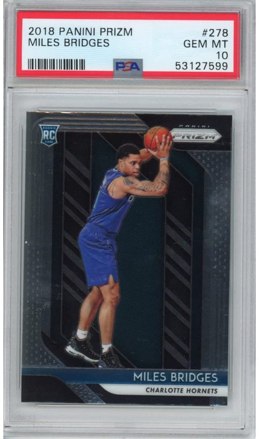 Graded 2018-19 Panini Prizm Miles Bridges #278 Rookie RC Basketball Card PSA 10 Gem Mint
