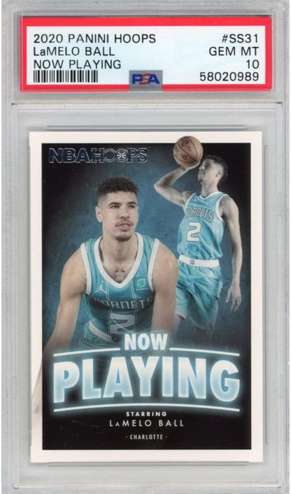 Graded 2020-21 Panini Hoops LaMelo Ball #SS31 Now Playing Rookie RC Basketball Card PSA 10 Gem Mint