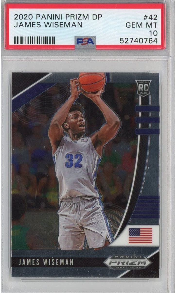 Graded 2020-21 Panini Prizm DP Draft Picks James Wiseman #42 Rookie RC Basketball Card PSA 10 Gem Mint