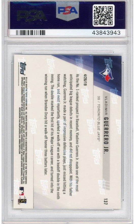 Graded 2019 Topps Now Vladimir Vlad Guerrero Jr. #137 Rookie RC Baseball Card PSA 10 Gem Mint