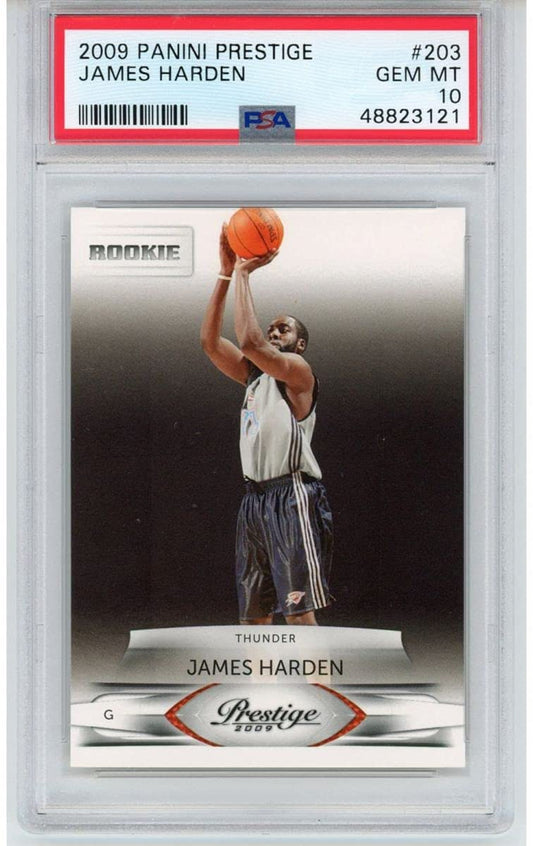Graded 2009-10 Panini Prestige James Harden #203 Rookie RC Basketball Card PSA 10 Gem Mint