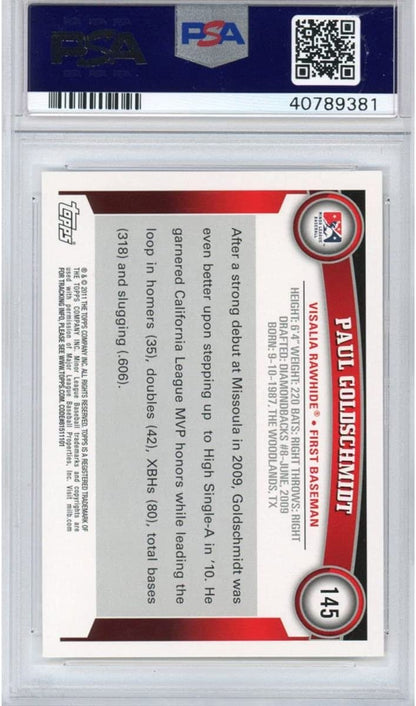 Graded 2011 Topps Pro Debut Paul Goldschmidt #145 Rookie RC Baseball Card PSA 10 Gem Mint