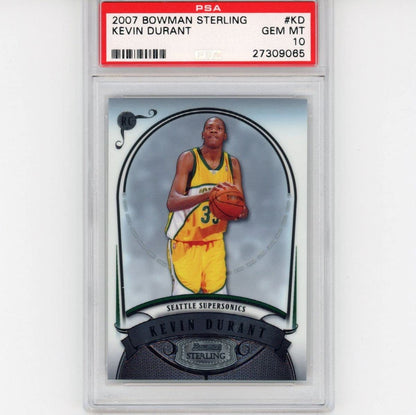 Graded 2007-08 Bowman Sterling Kevin Durant #KD Rookie RC Basketball Card PSA 10 Gem Mint