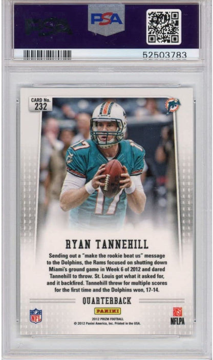 Graded 2012 Panini Prizm Ryan Tannehill #232 Aqua Blue Jersey Rookie RC Football Card PSA 10 Gem Mint