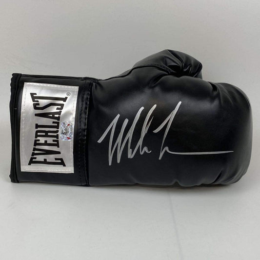 Autographed/Signed Mike Tyson Black Everlast Boxing Glove Athlete Hologram COA