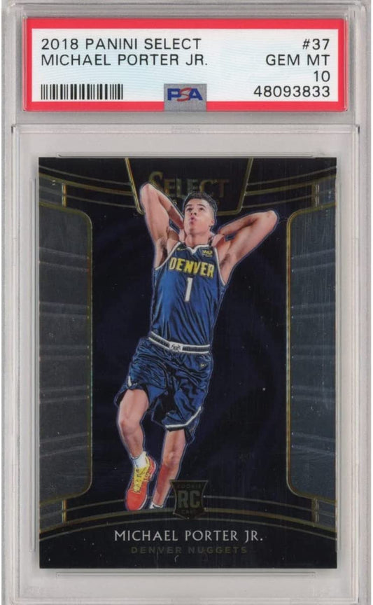 Graded 2018-19 Panini Select Michael Porter Jr. #37 Rookie RC Basketball Card PSA 10 Gem Mint