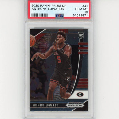 Graded 2020-21 Panini Prizm DP Draft Picks Anthony Edwards #41 Rookie RC Basketball Card PSA 10 Gem Mint