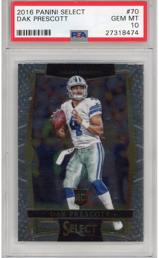 Graded 2016 Panini Select Dak Prescott #70 Rookie RC Football Card PSA 10 Gem Mint