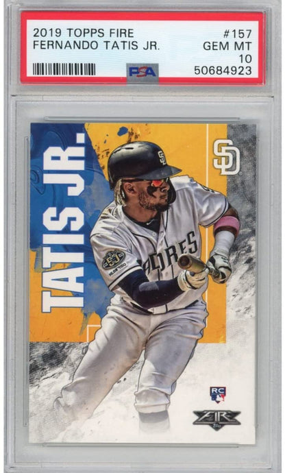 Graded 2019 Topps Fire Fernando Tatis Jr. #157 Rookie RC Baseball Card PSA 10 Gem Mint