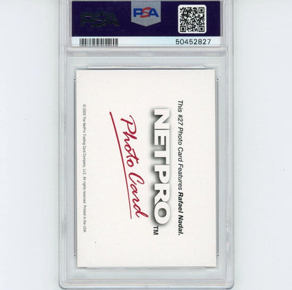 Graded 2003 Netpro Rafael Nadal #27 Photo Card Rookie RC Tennis Card PSA 10 Gem Mint