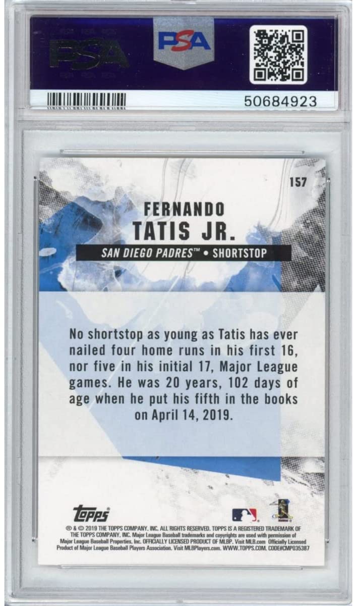 Graded 2019 Topps Fire Fernando Tatis Jr. #157 Rookie RC Baseball Card PSA 10 Gem Mint