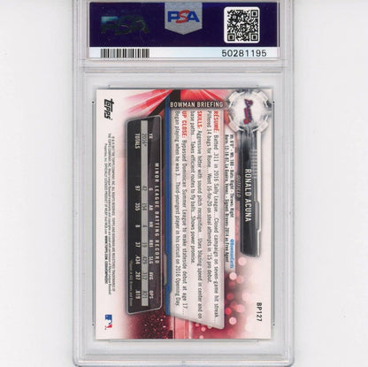 Graded 2017 Bowman Prospects Ronald Acuna Jr. #BP127 Rookie RC Baseball Card PSA 10 Gem Mint