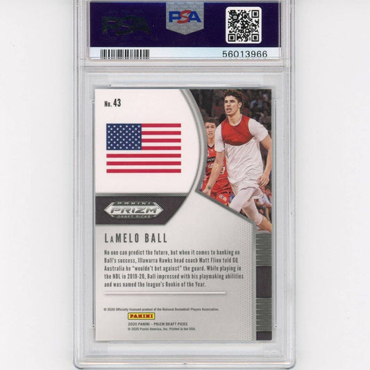 Graded 2020-21 Panini Prizm LaMelo Ball #43 Rookie RC Basketball Card PSA 10 Gem Mint