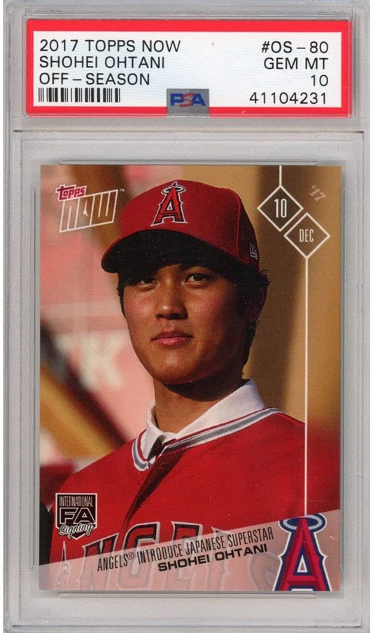 Graded 2017 Topps Now Shohei Ohtani #OS-80 Off-Season Rookie RC Baseball Card PSA 10 Gem Mint
