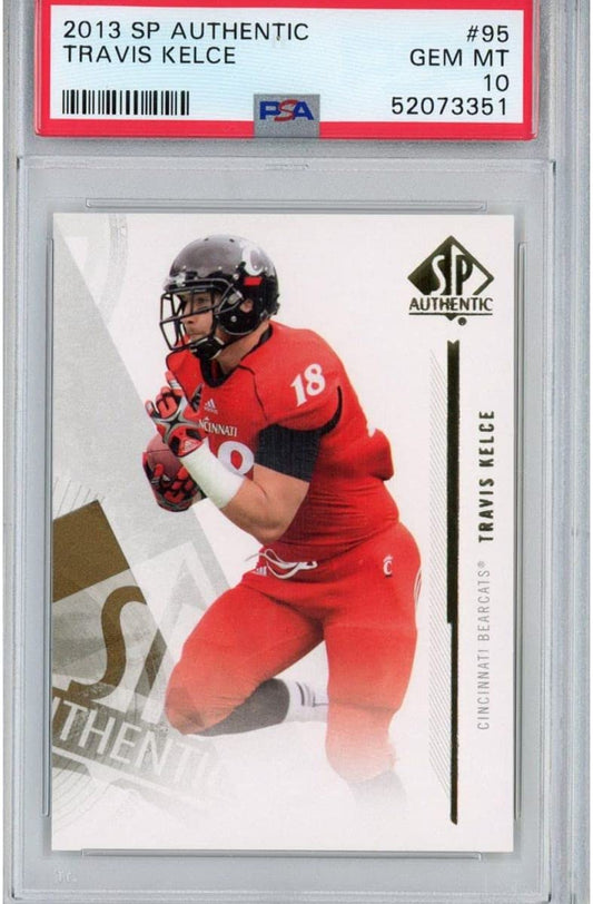 Graded 2013 Upper Deck UD SP Authentic Travis Kelce #95 Rookie RC Football Card PSA 10 Gem Mint