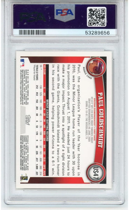 Graded 2011 Topps Update Paul Goldschmidt #US47 Rookie RC Baseball Card PSA 10 Gem Mint