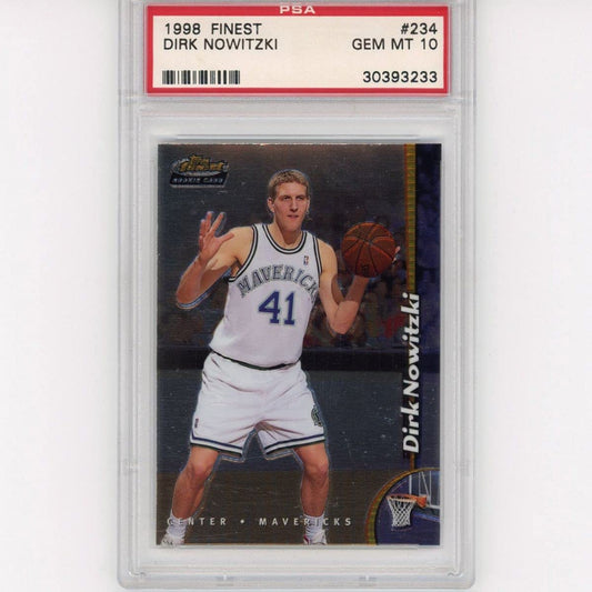Graded 1998-99 Topps Finest Dirk Nowitzki #234 Rookie RC Basketball Card PSA 10 Gem Mint