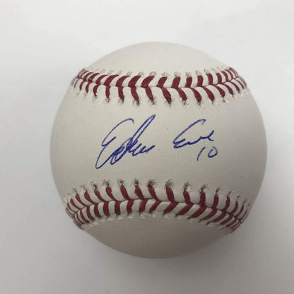 Autographed/Signed Edwin Encarnacion Yankees Rawlings Official Major League Baseball ROML JSA COA