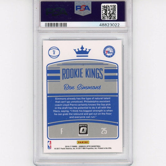Graded 2016-17 Panini Donruss Optic Ben Simmons #2 Rookie Kings RC Basketball Card PSA 10 Gem Mint